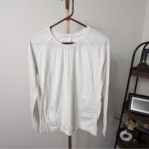 Athleta Cream Long Sleeve Tee